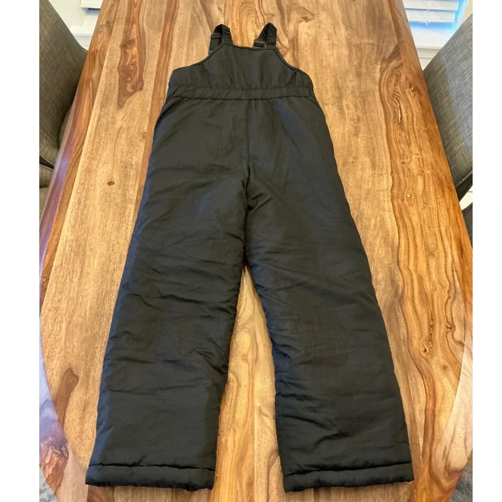 London Fog Kids Black Insulated Snow Bib Pants Size S/8 Ski Snowboard L220DS40